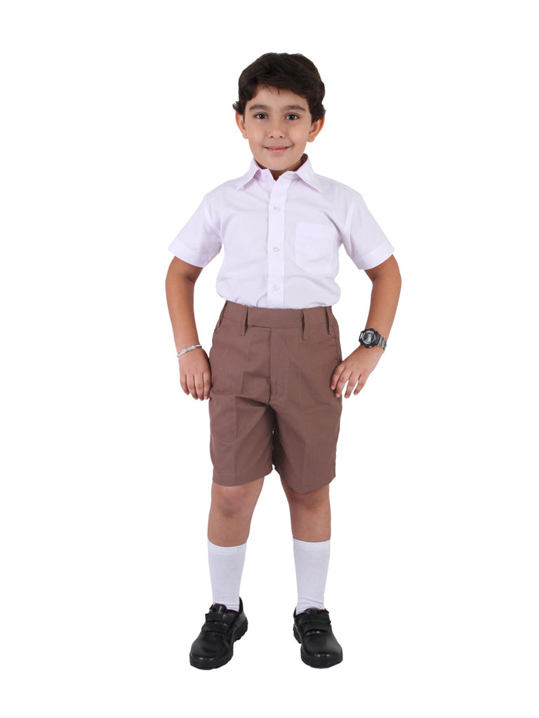 Comfortable Chocolate Brown Shorts with Elastic Waist and Pockets