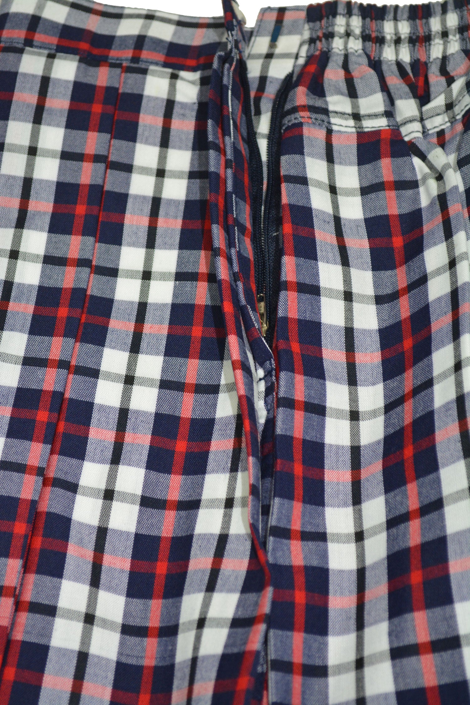 White Blue Checks Skirt