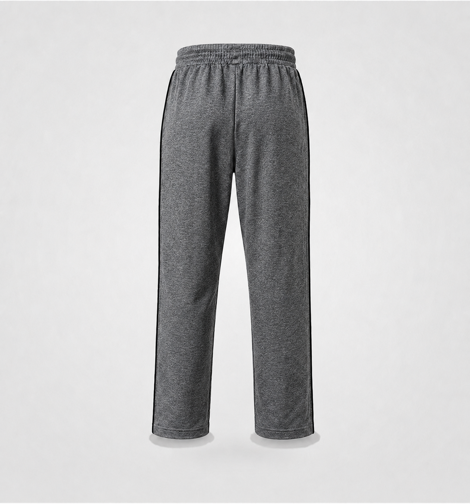 Dark Grey Melange Uniform Track Pants with Black Piping