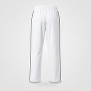 White Uniform Track Pants with Black Side Piping