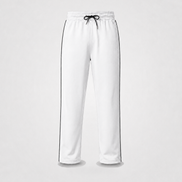White Uniform Track Pants with Black Side Piping