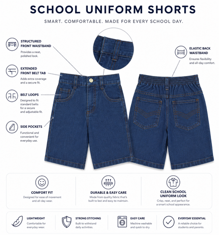 Denim Uniform Shorts