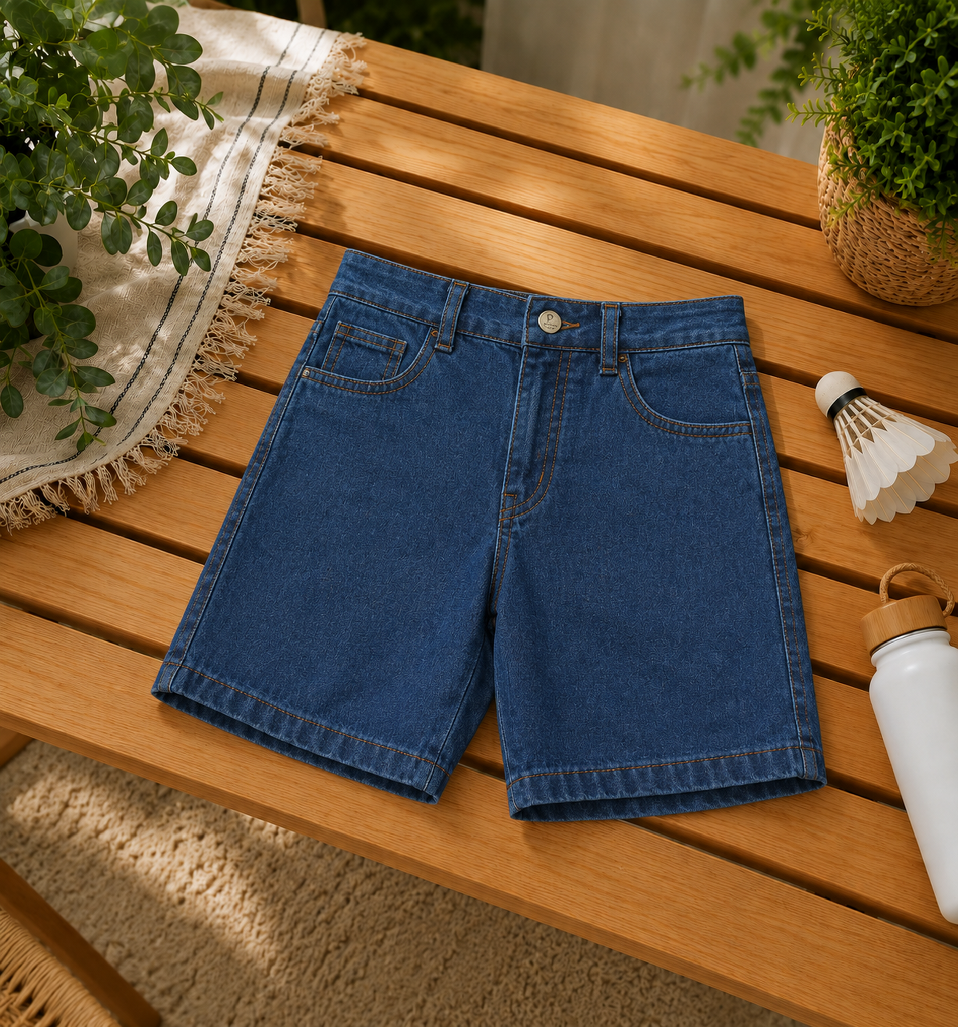 Denim Uniform Shorts