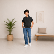 Black Polo Uniform T-Shirt