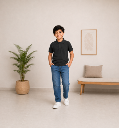 Black Polo Uniform T-Shirt