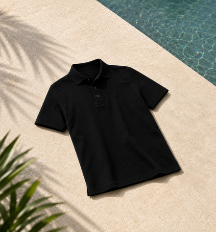 Black Polo Uniform T-Shirt
