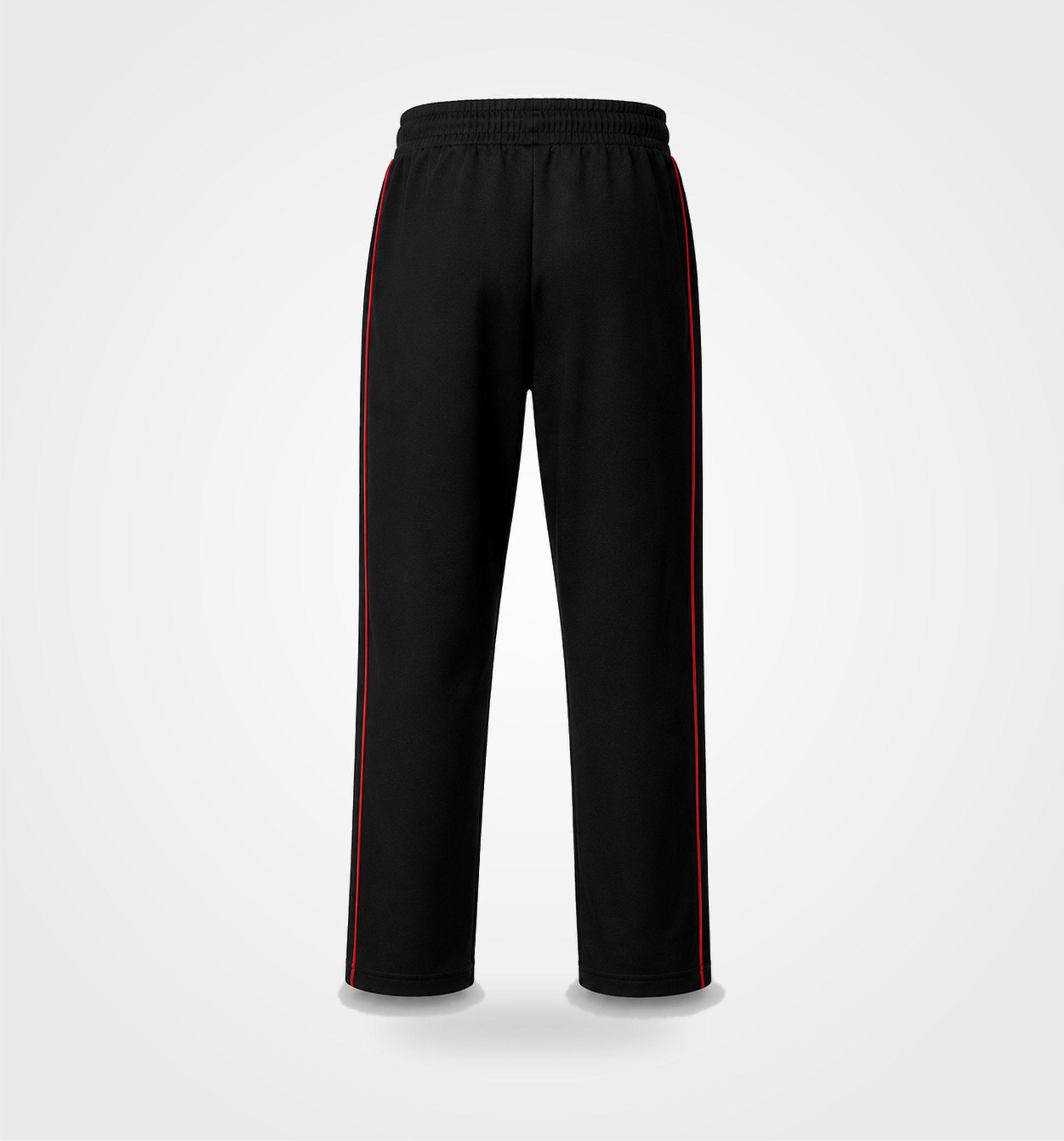 Boys’ Black Fashion Track Pants with Red Piping