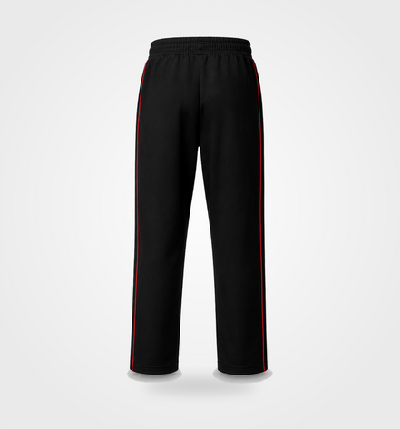Boys’ Black Fashion Track Pants with Red Piping