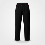 Boys’ Black Fashion Track Pants with Red Piping