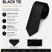 Classic Black School Uniform Tie