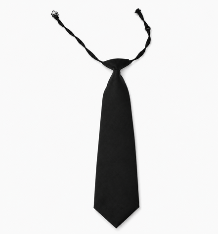 Black Pre-Tied School Uniform Tie