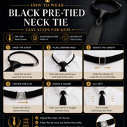 Black Pre-Tied School Uniform Tie