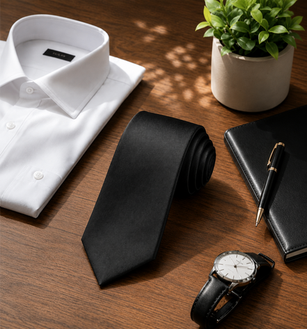 Classic Black School Uniform Tie