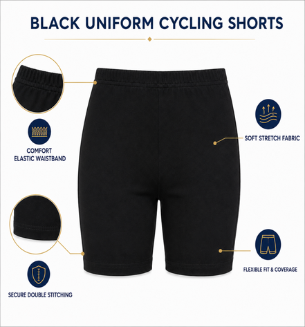 Black Uniform Cycling Shorts