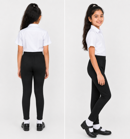 Black Full-Length School Uniform Tights