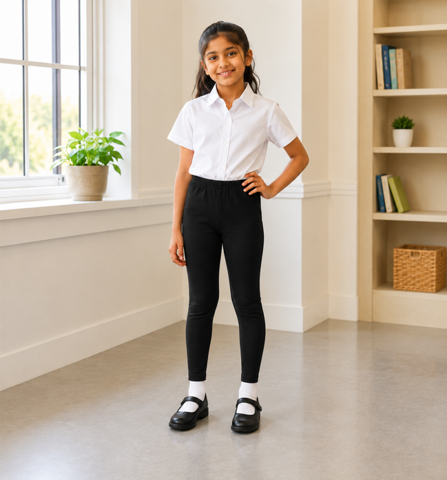 Black Full-Length School Uniform Tights