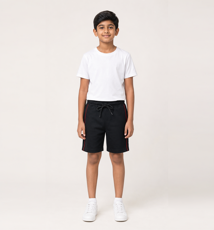 Boys Knit Shorts with Piping
