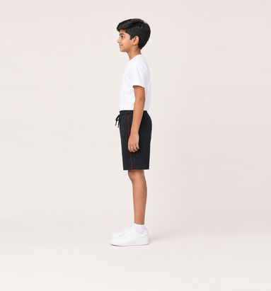 Boys Knit Shorts with Piping