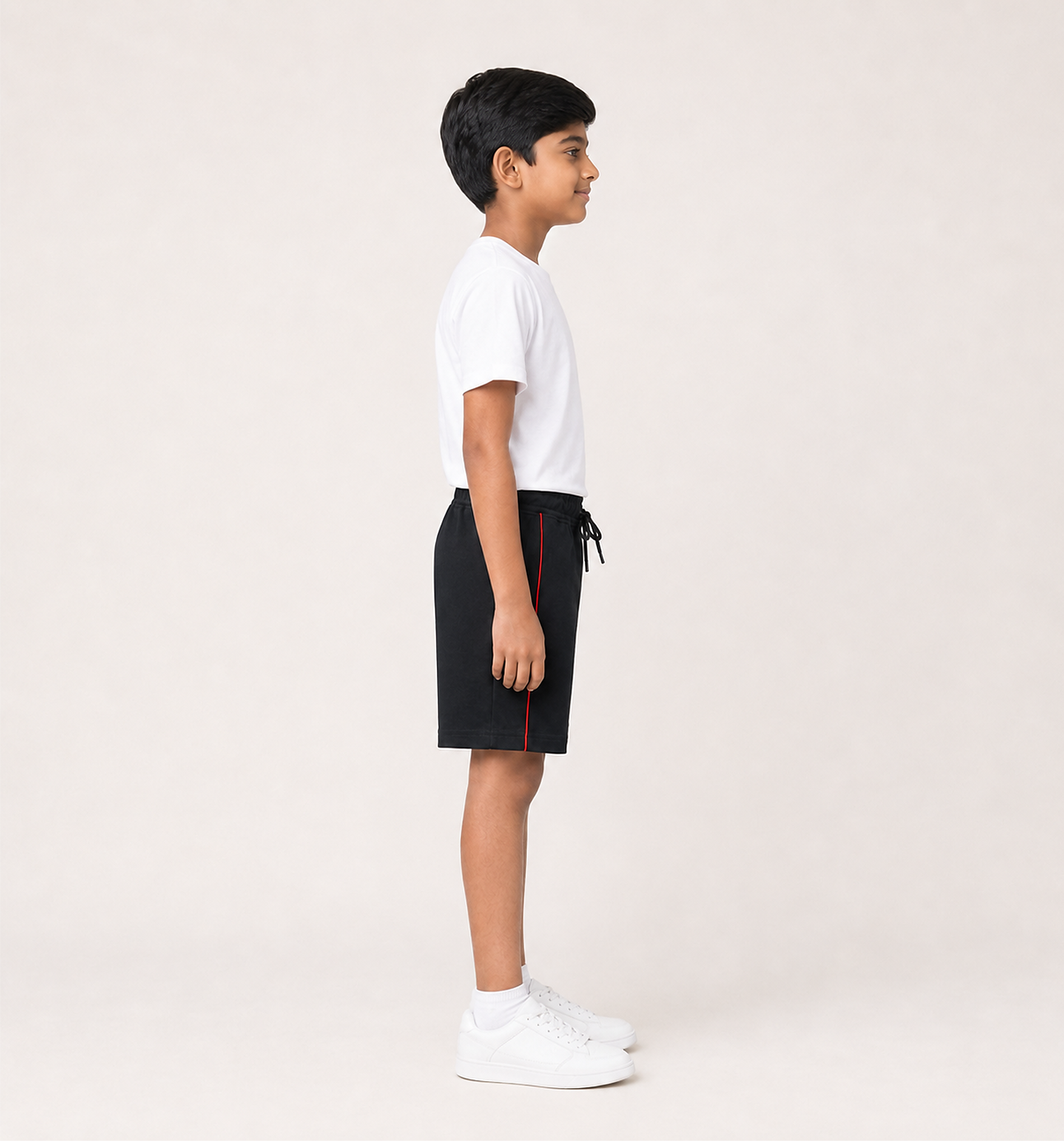 Boys Knit Shorts with Piping