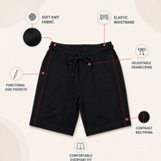 Boys Knit Shorts with Piping