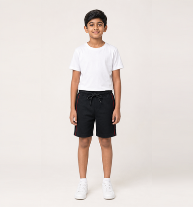 Boys Knit Shorts with Piping