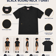 KG Black Round-Neck Uniform T-Shirt