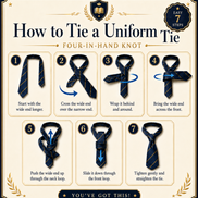 Navy Blue School Tie with White Stripes