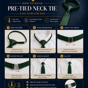 Bottle Green Pre-Tied School Uniform Tie
