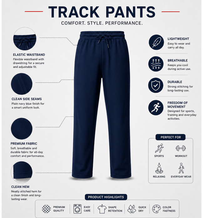 Navy blue Uniform Track Pants