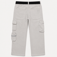 Boys’ Light Grey Cotton Utility Cargo Pants