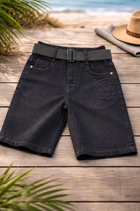 Summer Capri Shorts for Kids - Black