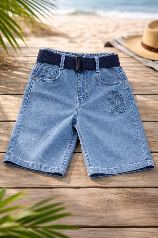 Summer Capri Shorts for Kids - Light Blue