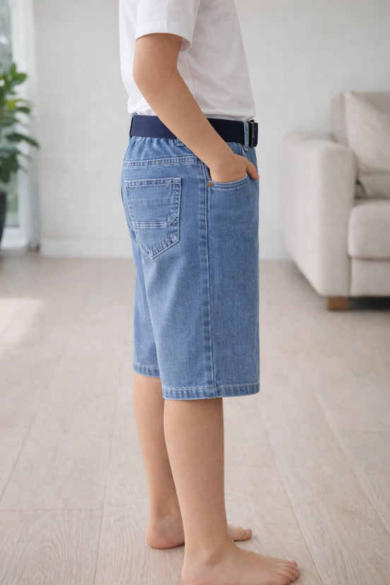Summer Capri Shorts for Kids - Light Blue