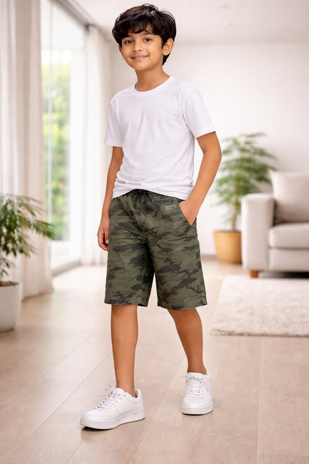 Summer Capri Shorts for Kids - Green