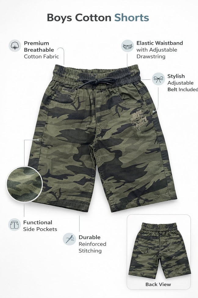 Summer Capri Shorts for Kids - Green