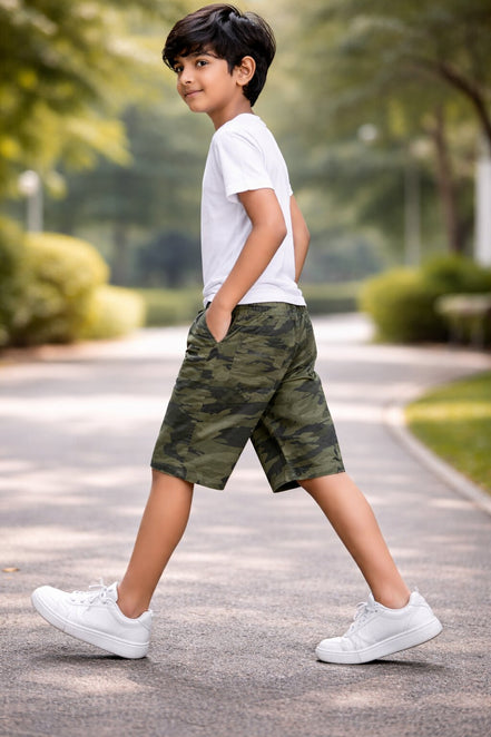 Summer Capri Shorts for Kids - Green