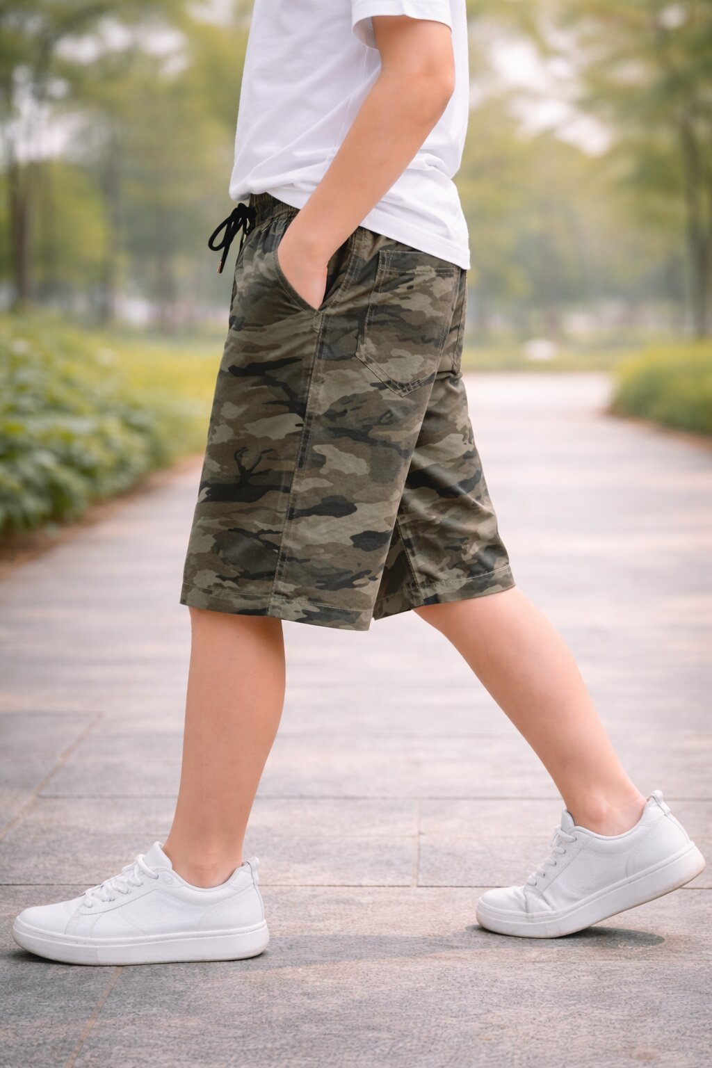 Summer Capri Shorts for Kids - Grey