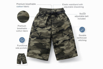 Summer Capri Shorts for Kids - Grey