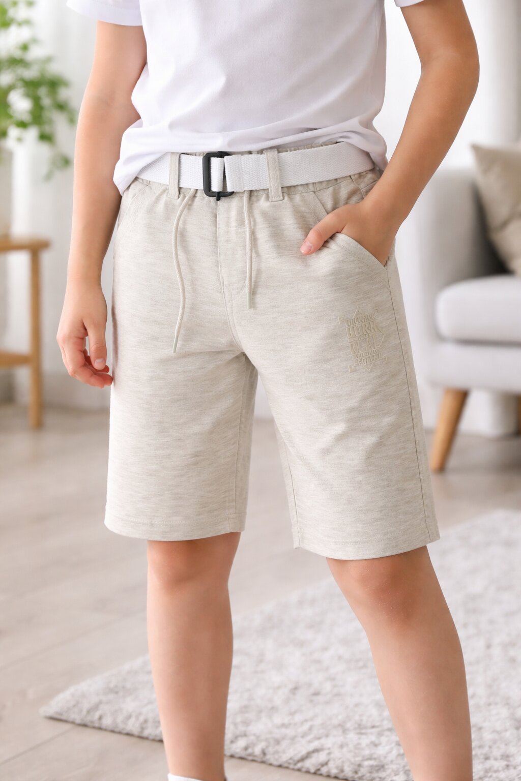 Summer Capri Shorts for Kids - Beige