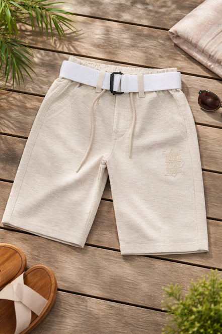 Summer Capri Shorts for Kids - Beige