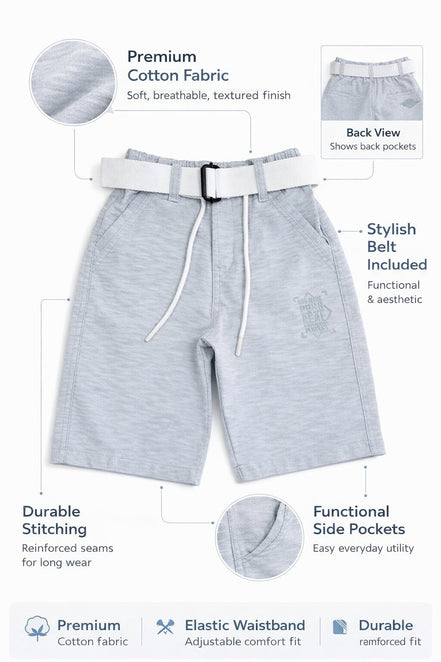 Summer Capri Shorts for Kids - Sky Blue
