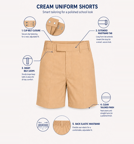 Sandy Brown School Uniform Shorts