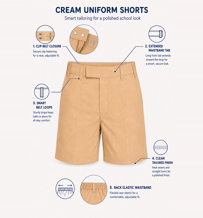 Sandy Brown School Uniform Shorts