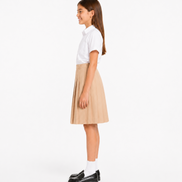 Sandy Brown Pleated School Uniform Skirt