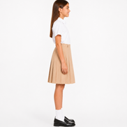 Sandy Brown Pleated School Uniform Skirt