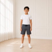 Boys Knit Shorts with Piping