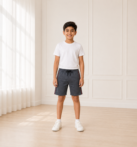 Boys Knit Shorts with Piping