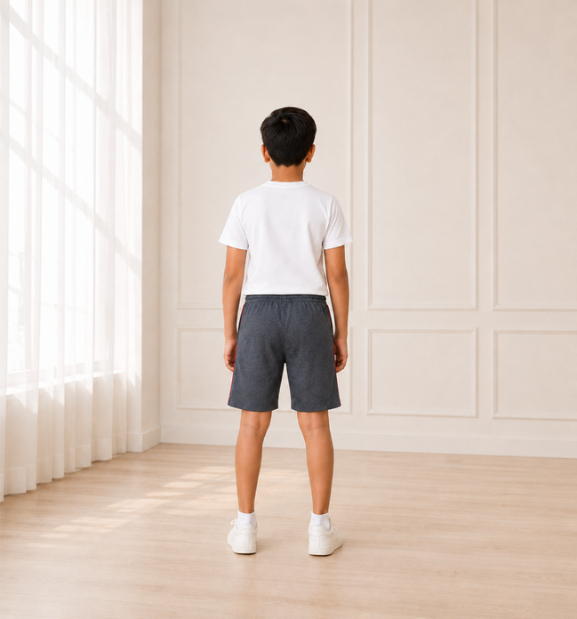 Boys Knit Shorts with Piping