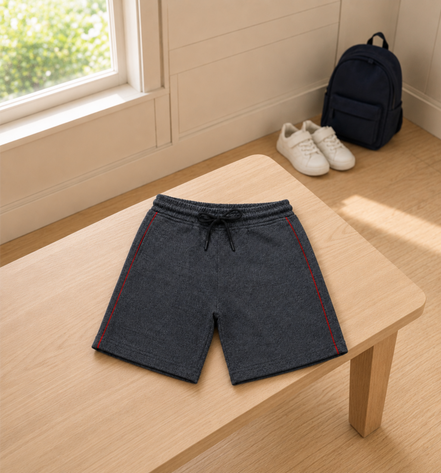 Boys Knit Shorts with Piping