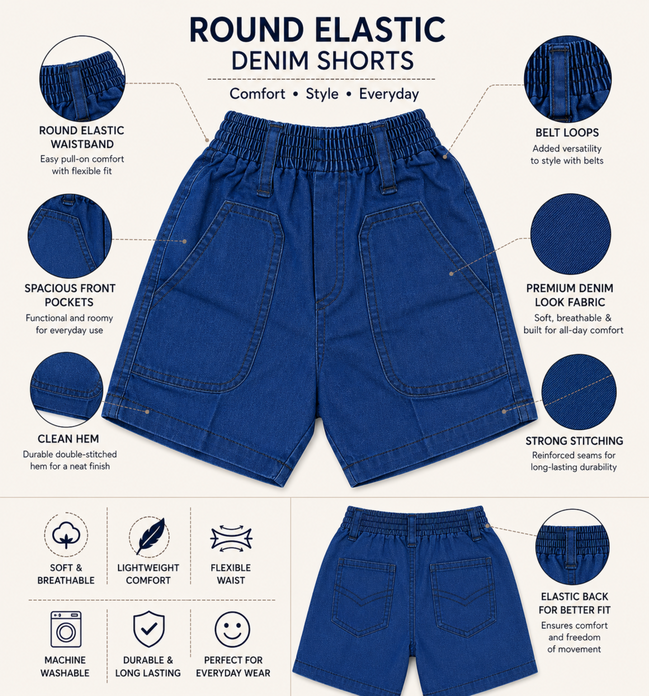 Denim KG Uniform Half Pants